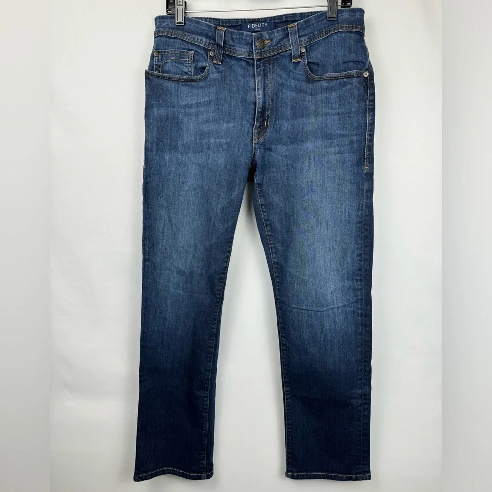 Fidelity Denim Jimmy Slim Fit Denim Jeans in Clampdown Dark wash Size 32x30